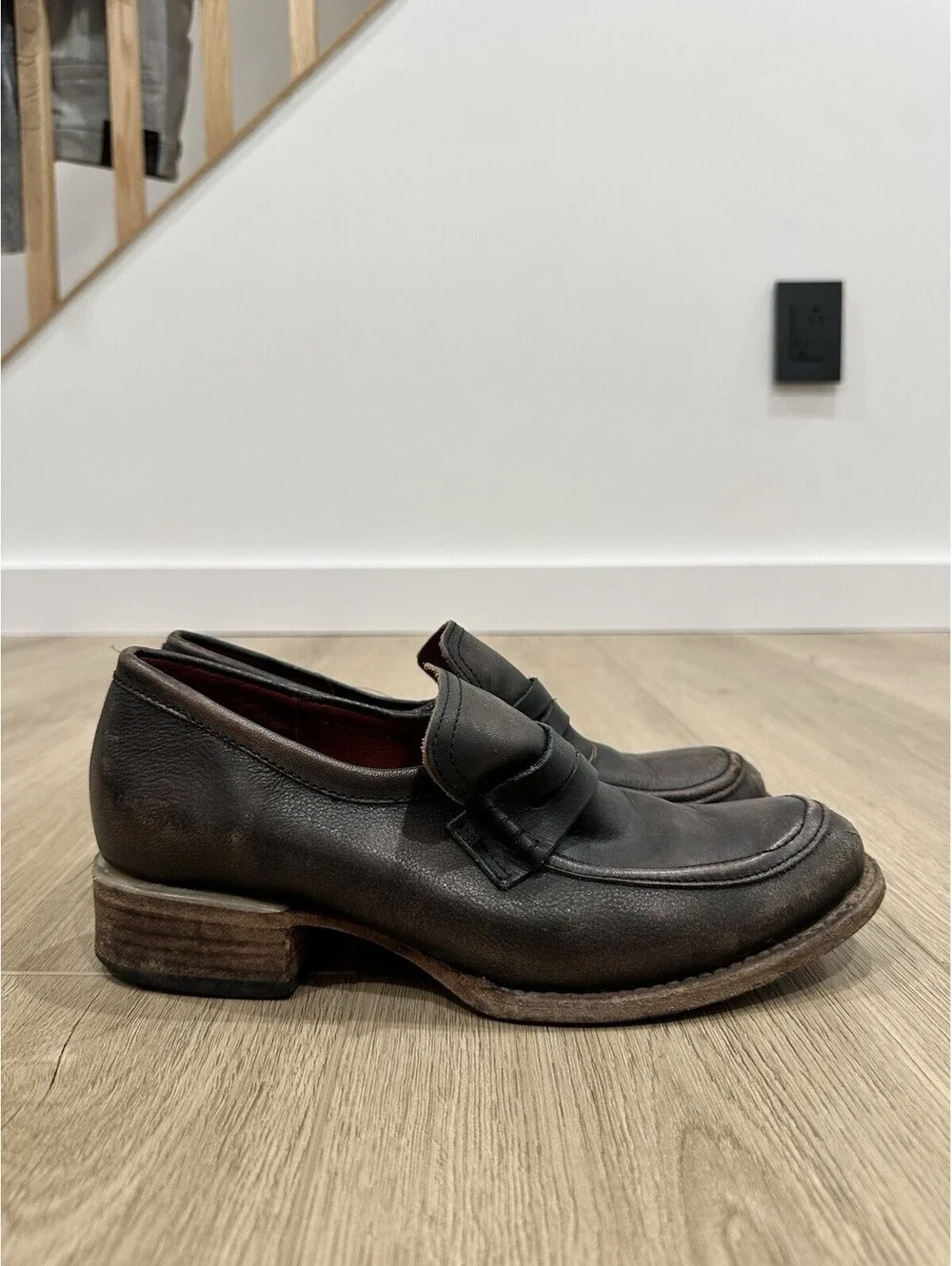Freebird By Steven Macbeth Dark Brown Leather Slip-On Loafers Women’s Size 8